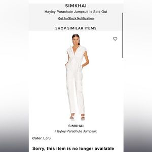 Jonathon Simkai - Sold Out - Very Rare - Hayley Parachute Jumpsuit